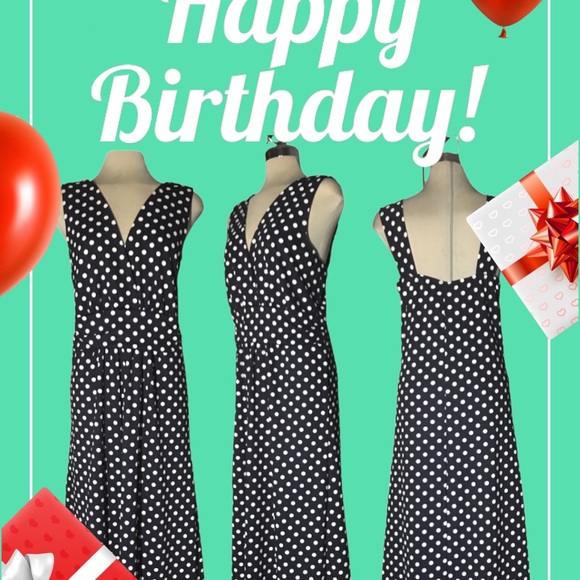 START VIXEN Design Dark Blue and White Polka Dot Dress Size 2X - Picture 7 of 15